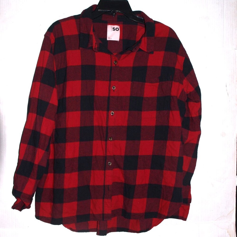 S O Read And Black Women Cotton Shirt Size XL